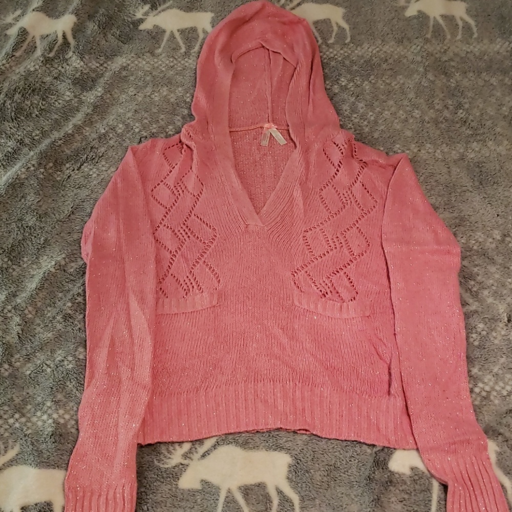 Sparkly Pink Hooded Sweater
